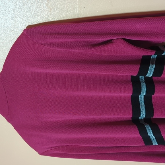 Misook 3/4 Sleeve Blazer Pink & Black Open Front Acrylic 1X - Picture 7 of 8